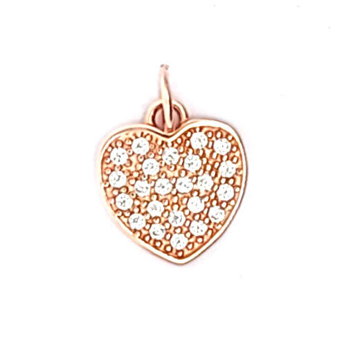 Herz - Anhänger, silber rosé vergoldet mit Zirkonia  - 1
