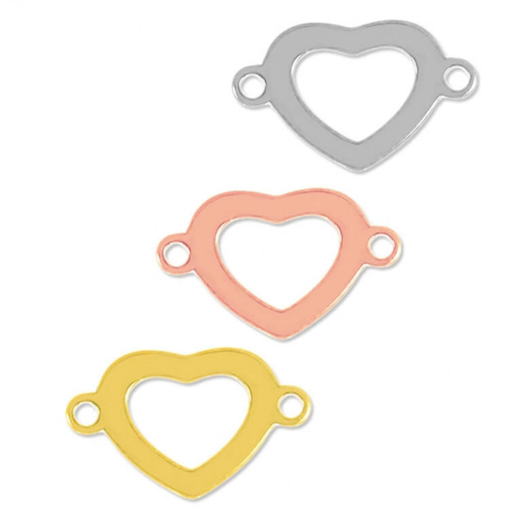 Herz Silber Element mit zwei Oesen alle