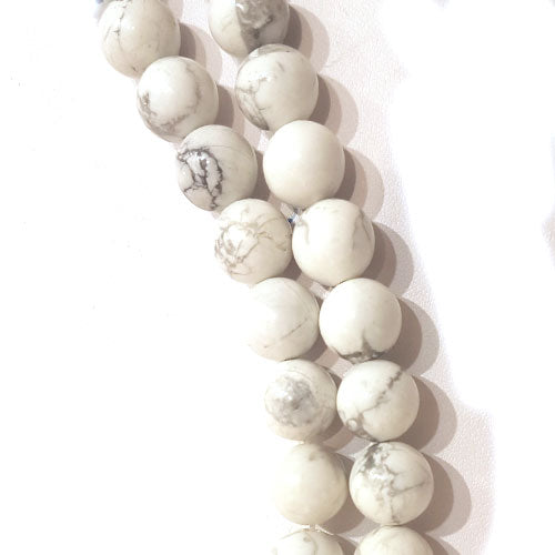 Howlith weiß, Kugelstrang 10 mm