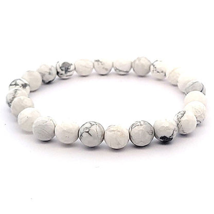 Howlith Armband 8 mm facetiert  - 1