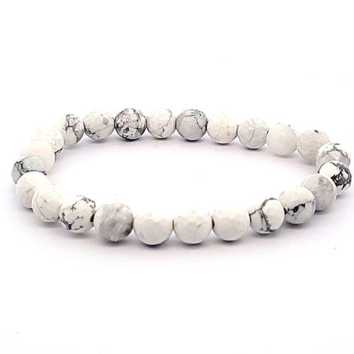 Howlith Armband 8 mm facetiert  - 2