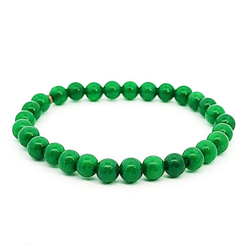 Jade grün (gefärbt) Armband 6 mm  - 1