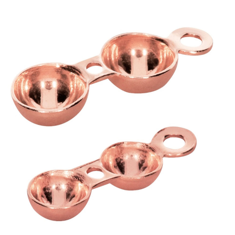 Klappkalotten mit geschl. Öse, silber rosé vergoldet