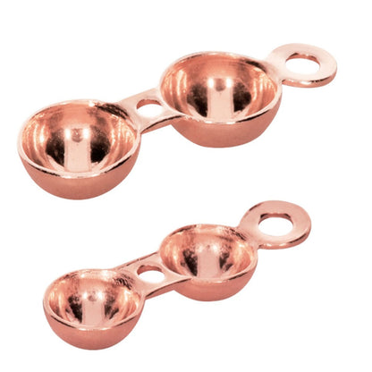 Klappkalotten mit geschl. Öse, silber rosé vergoldet