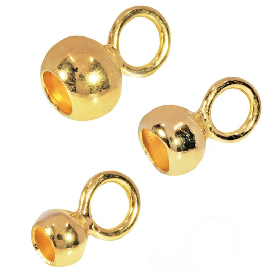 Kalotten-mit-grosser-geschlossener-Oese-silber-vergoldet