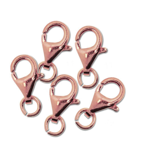 Karabiner 11 mm, Silber rosé vergoldet (5 Stk.)  - 1