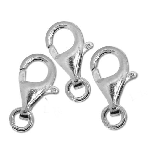 Karabiner 13 mm, Silber rhodiniert (3 Stk.)  - 1