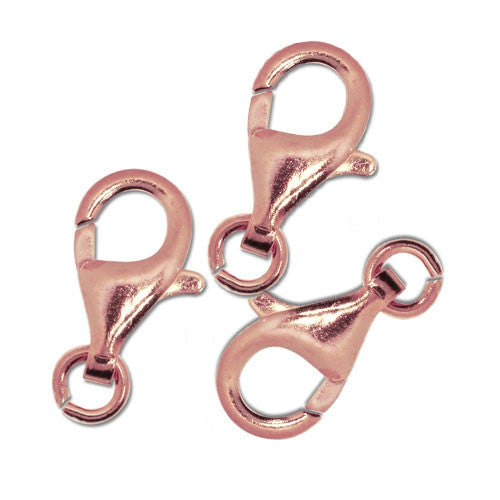 Karabiner 13 mm, Silber rosé vergoldet (3 Stk.)  - 1