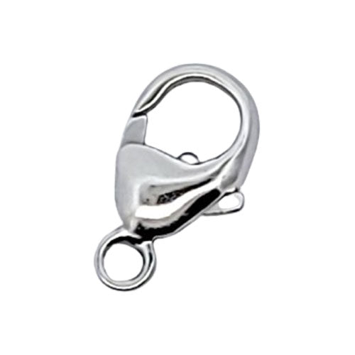 Karabiner mit fester Öse 9 mm, Silber rhodiniert 