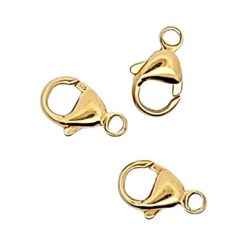 Karabiner mit fester Öse 13 mm, Silber vergoldet  - 1