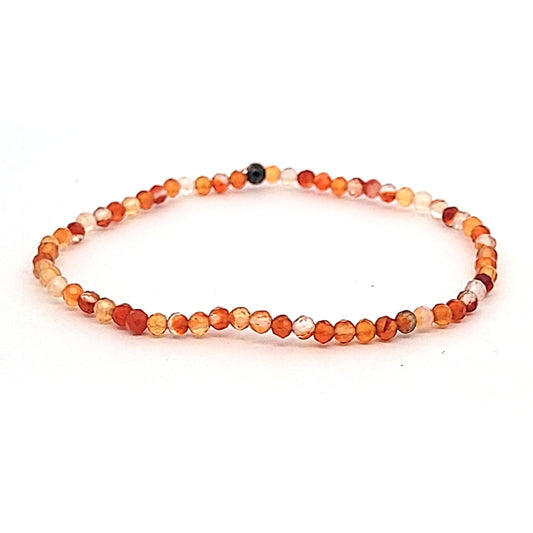 Karneol-4mm-facettiert Armband