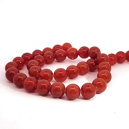 Carnelian (red agate), 10 mm bead strand