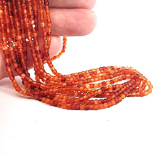 Carnelian, Cube strand 3 mm faceted