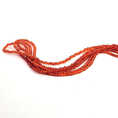 Carnelian, 2 mm faceted bead strand