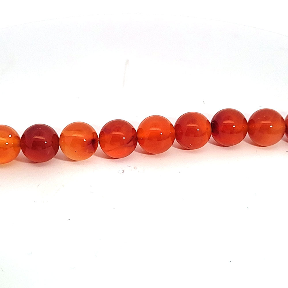 Carnelian, bead strand 10 mm
