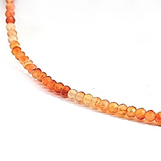 Carnelian necklace 3 mm faceted