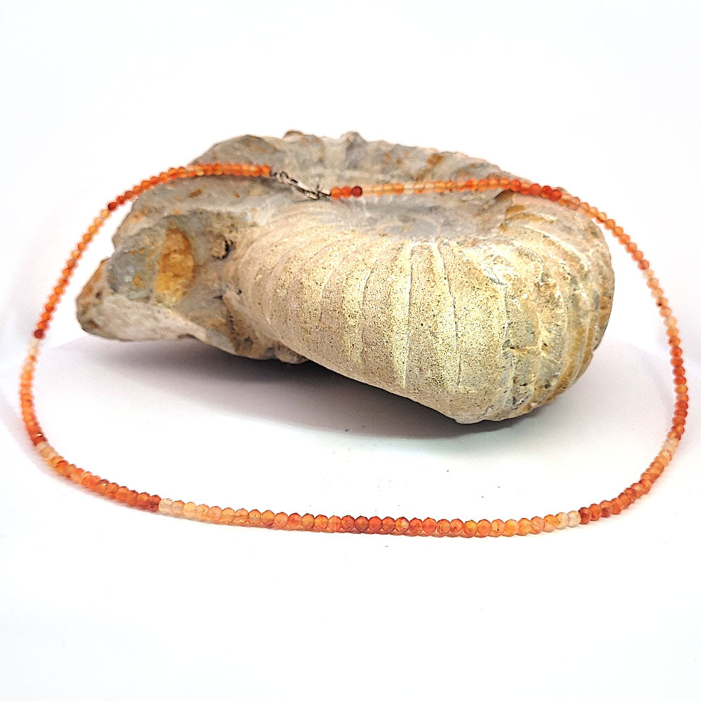 Karneol Kette 3 mm facettiert