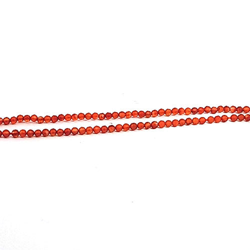 Karneol, Kugelstrang 2,5 mm facettiert by Steindesign