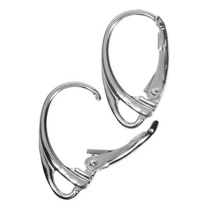 Klappbrisuren Milano (Ohrhaken mit Klappbügel) silber rhodiniert  - 1