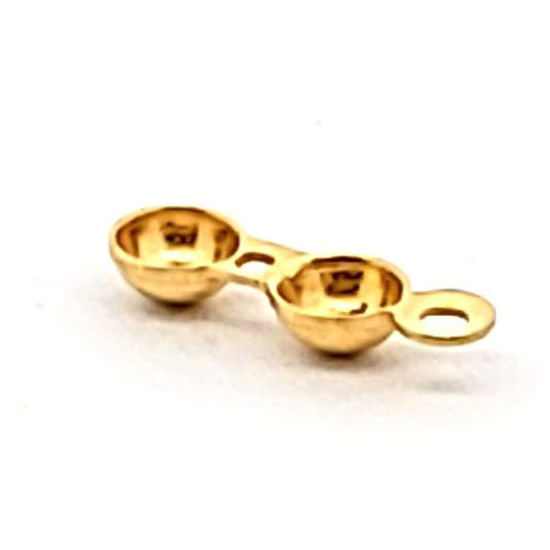 Klappkalotten mit Fadenloch und Öse, silber vergoldet (10 Stück)  - 1