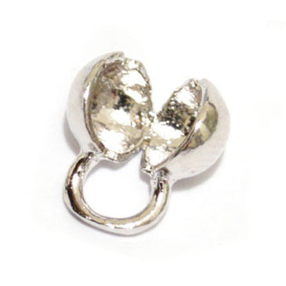 Klappkugel mit Öse, silber rhodiniert (2 Stk.) Steindesign - 1