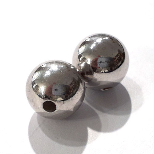Kugeln 10 mm, 2 Stück, Silber rhodiniert  - 1