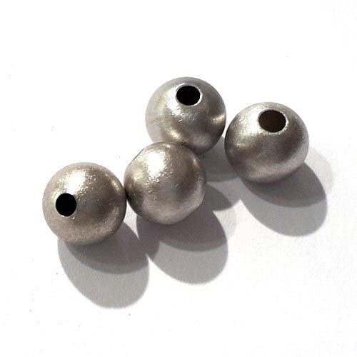 Kugeln 10 mm, 2 Stück, Silber rhodiniert matt  - 1