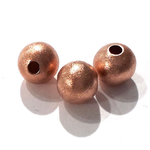 Kugeln 10 mm, 2 Stück, Silber rosé vergoldet matt  - 1