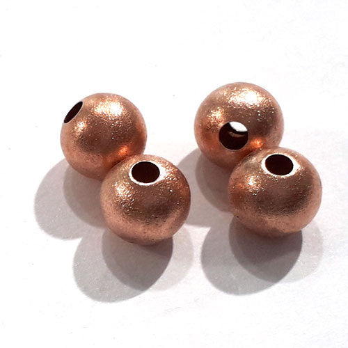 Kugeln 8 mm, 4 Stück, Silber rosé vergoldet matt  - 1