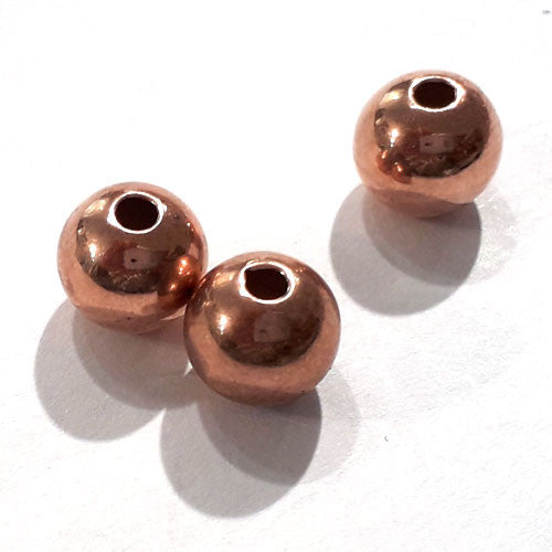 Kugeln 10 mm, 2 Stück, Silber rosé vergoldet  - 1