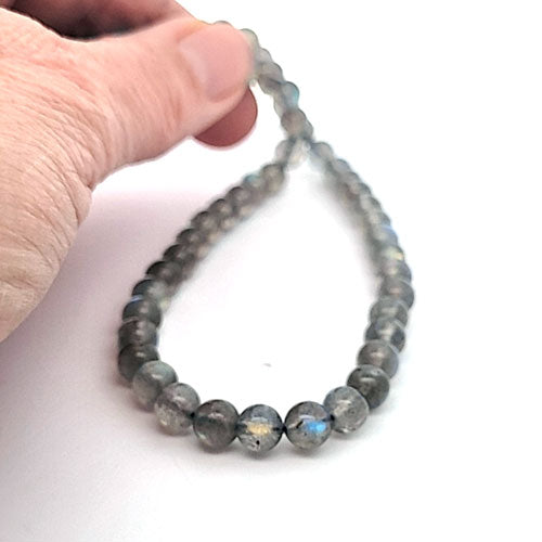 Labradorite AA, ball strand 6 mm