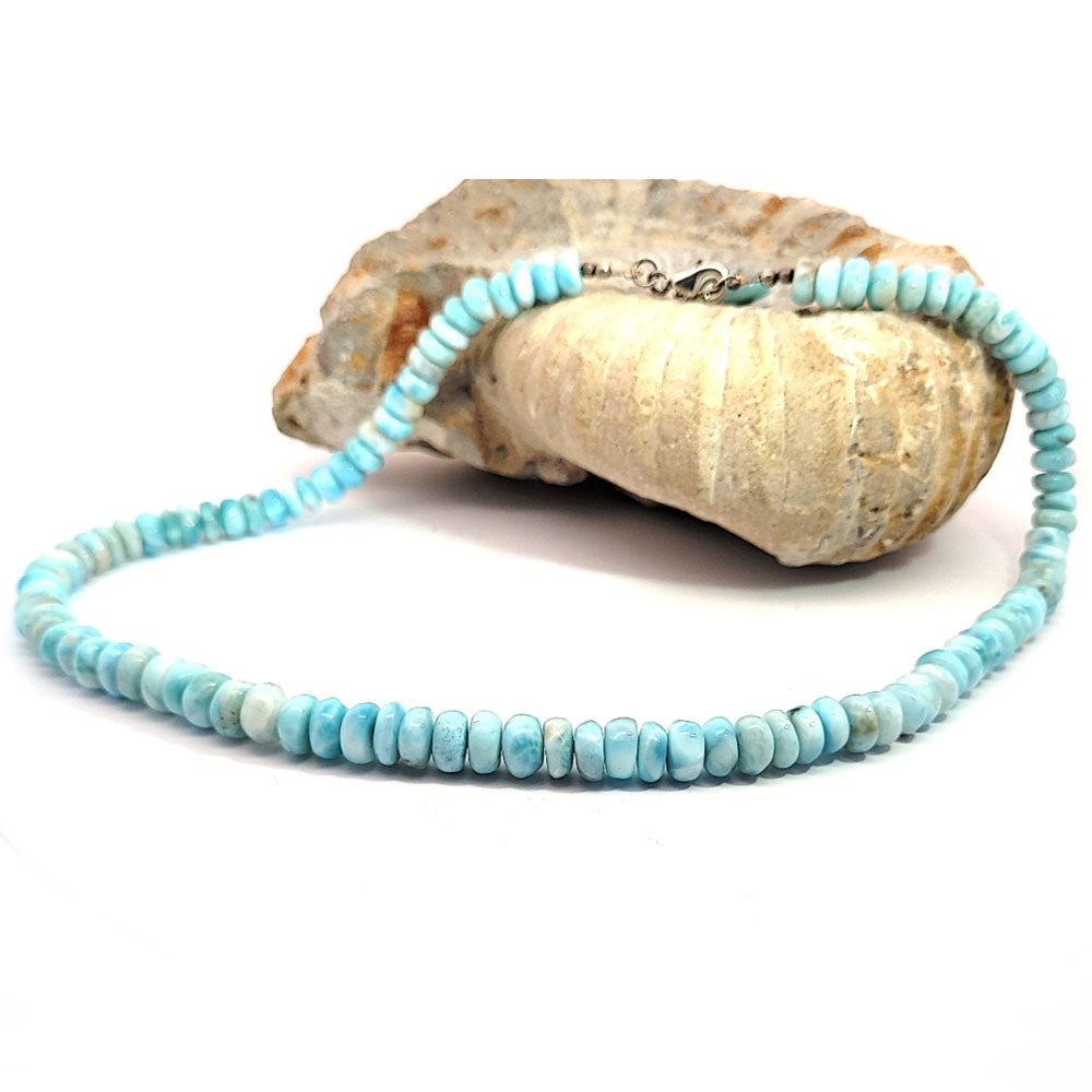 Larimar Kette Button 8 mm