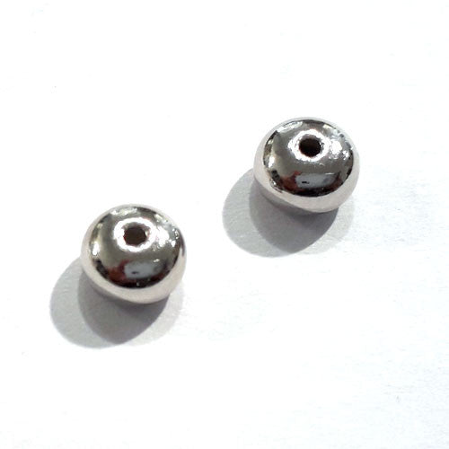 Linsen 7 mm, 4 Stück, Silber rhodiniert  - 1