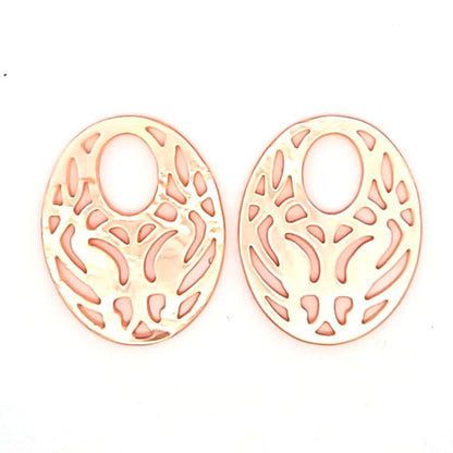 Mother of Pearl Oval "Agogo" Earring Pendant, peach