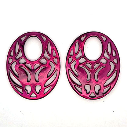 Mother of Pearl Oval "Agogo" Earrings, purple
