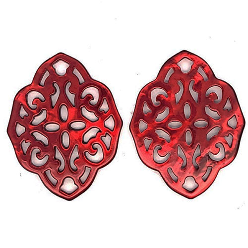 Ohrpendler Perlmutt Ornamental, burgunderrot