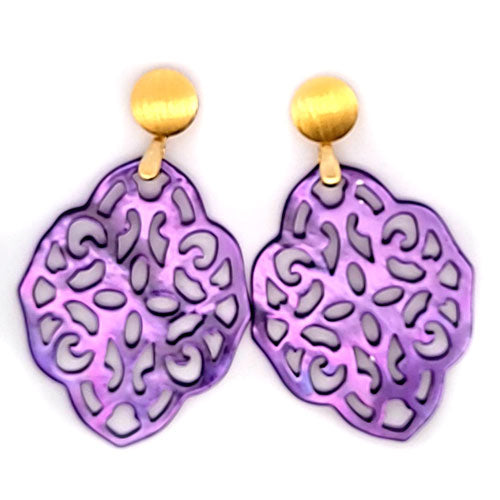 Ohrpendler Perlmutt Ornamental, violett