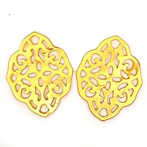 Ear pendant mother of pearl ornamental, yellow