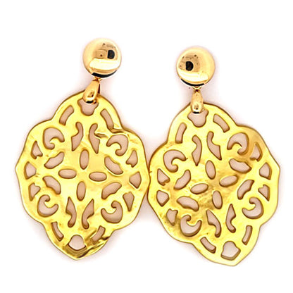 Ohrpendler Perlmutt Ornamental, gelb