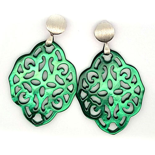 Ohrpendler Perlmutt Ornamental, grün