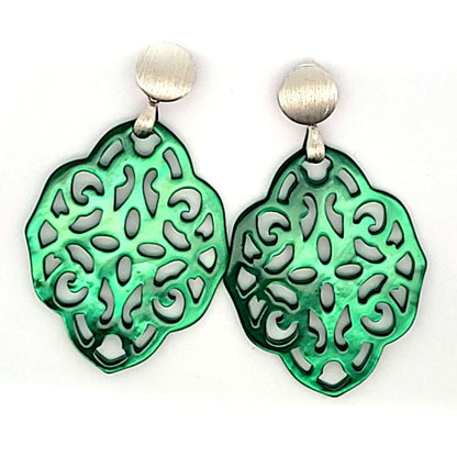 Ohrpendler Perlmutt Ornamental, grün