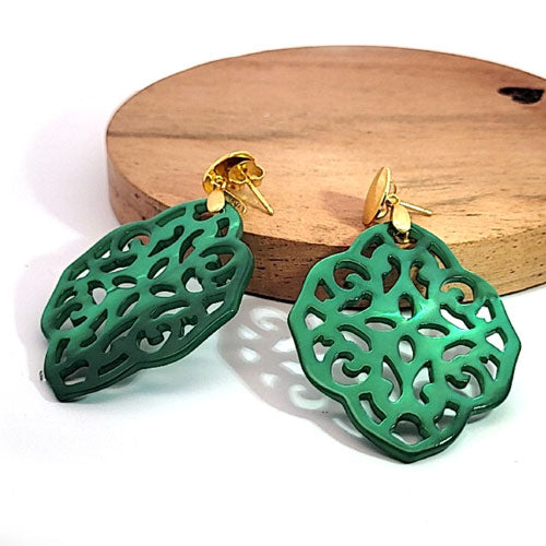 Ohrpendler Perlmutt Ornamental, grün