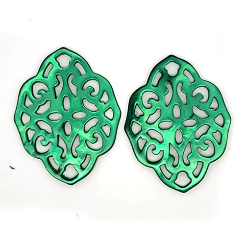 Ohrpendler Perlmutt Ornamental, grün