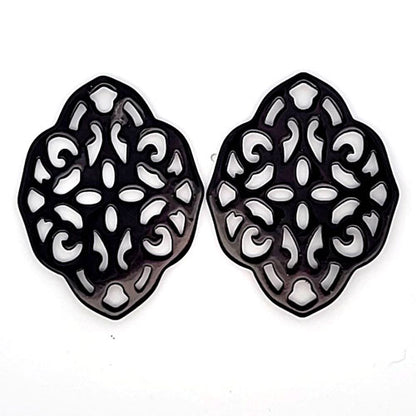 Ohrpendler Perlmutt Ornamental, schwarz