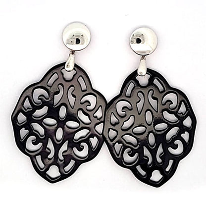 Ohrpendler Perlmutt Ornamental, schwarz