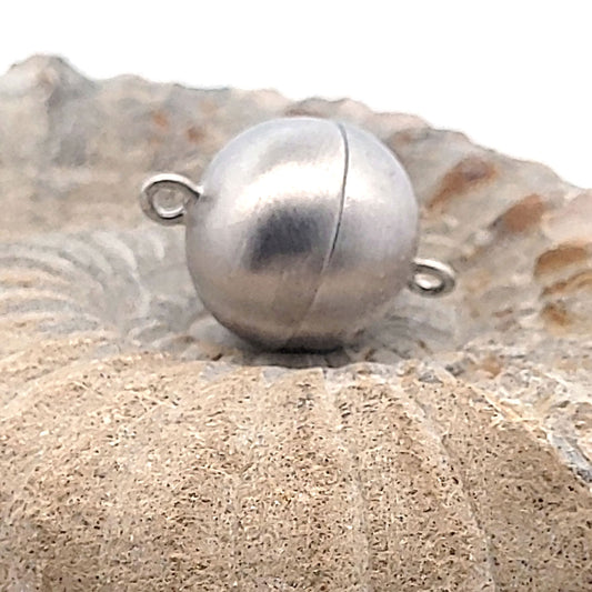 Magnet-Kugelschließe 20 mm, Silber rhodiniert matt