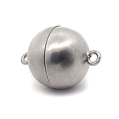 Chiusura magnetica a sfera 20 mm, argento rodiato, opaco