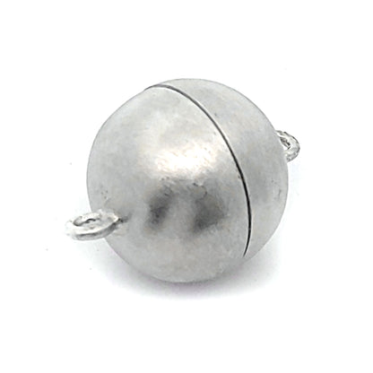 Chiusura magnetica a sfera 20 mm, argento rodiato, opaco