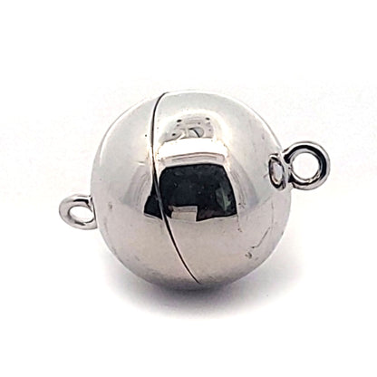 Magnet-Kugelschließe 20 mm, Silber rhodiniert