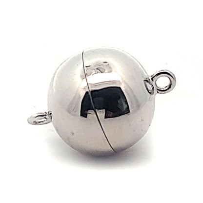 Magnet-Kugelschließe 20 mm, Silber rhodiniert